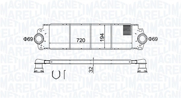 Magneti Marelli Ladeluftkühler [Hersteller-Nr. 351319204200] für VW
