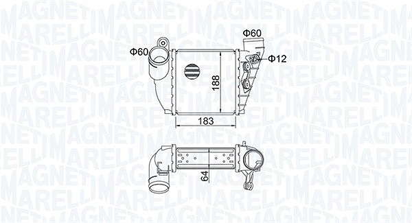 Magneti Marelli Ladeluftkühler [Hersteller-Nr. 351319204740] für VW, Seat, Skoda, Audi