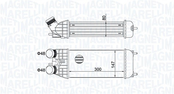 Magneti Marelli Ladeluftkühler [Hersteller-Nr. 351319204470] für Peugeot, Opel, Citroën, Ds, Vauxhall
