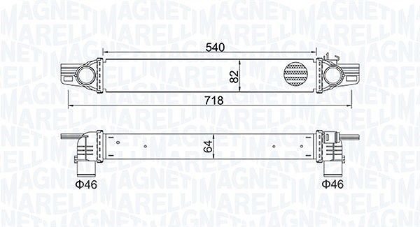 Magneti Marelli Ladeluftkühler [Hersteller-Nr. 351319204360] für Peugeot, Citroën, Fiat