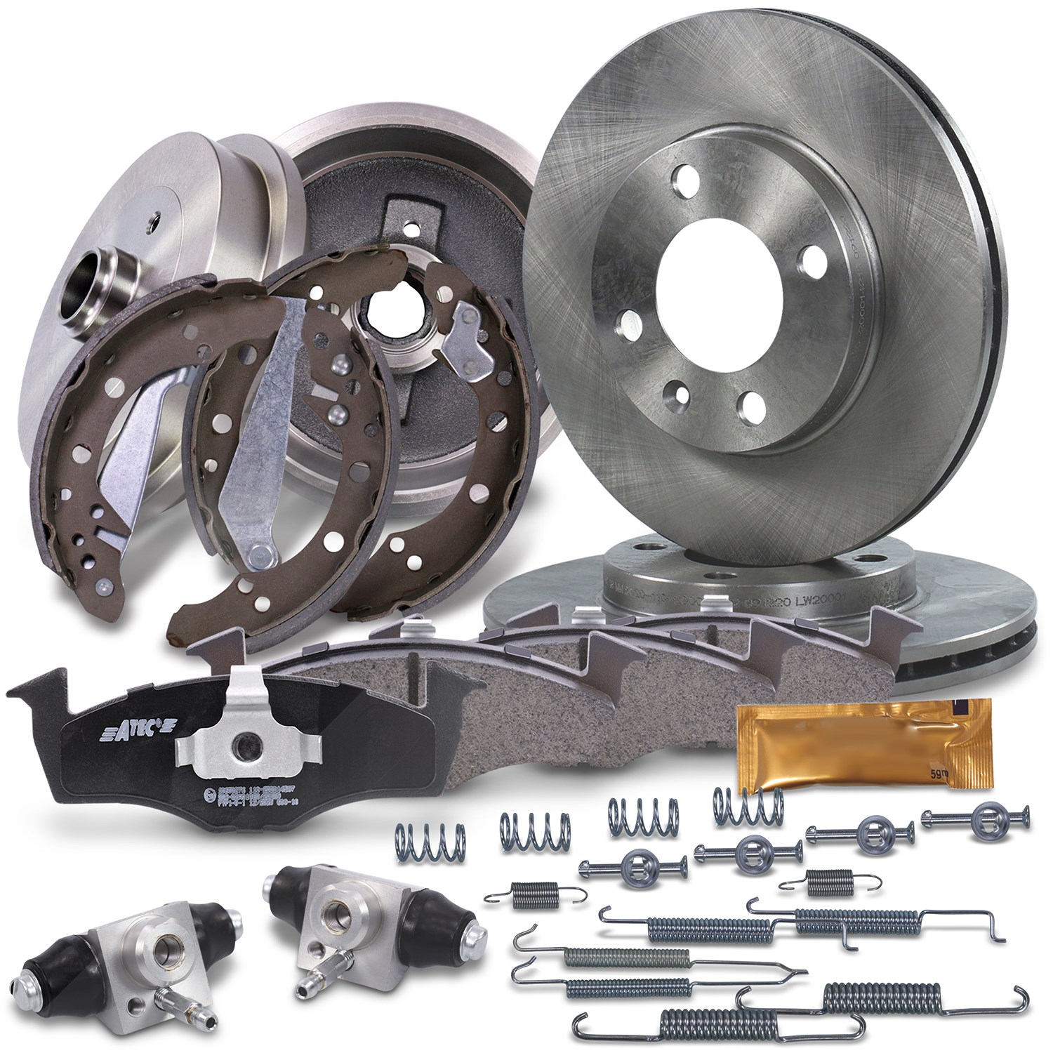 Bestprice Komplettset Bremsscheiben+Bremsbeläge Vorne+Hinten [Hersteller-Nr. 10604998] für VW, Seat