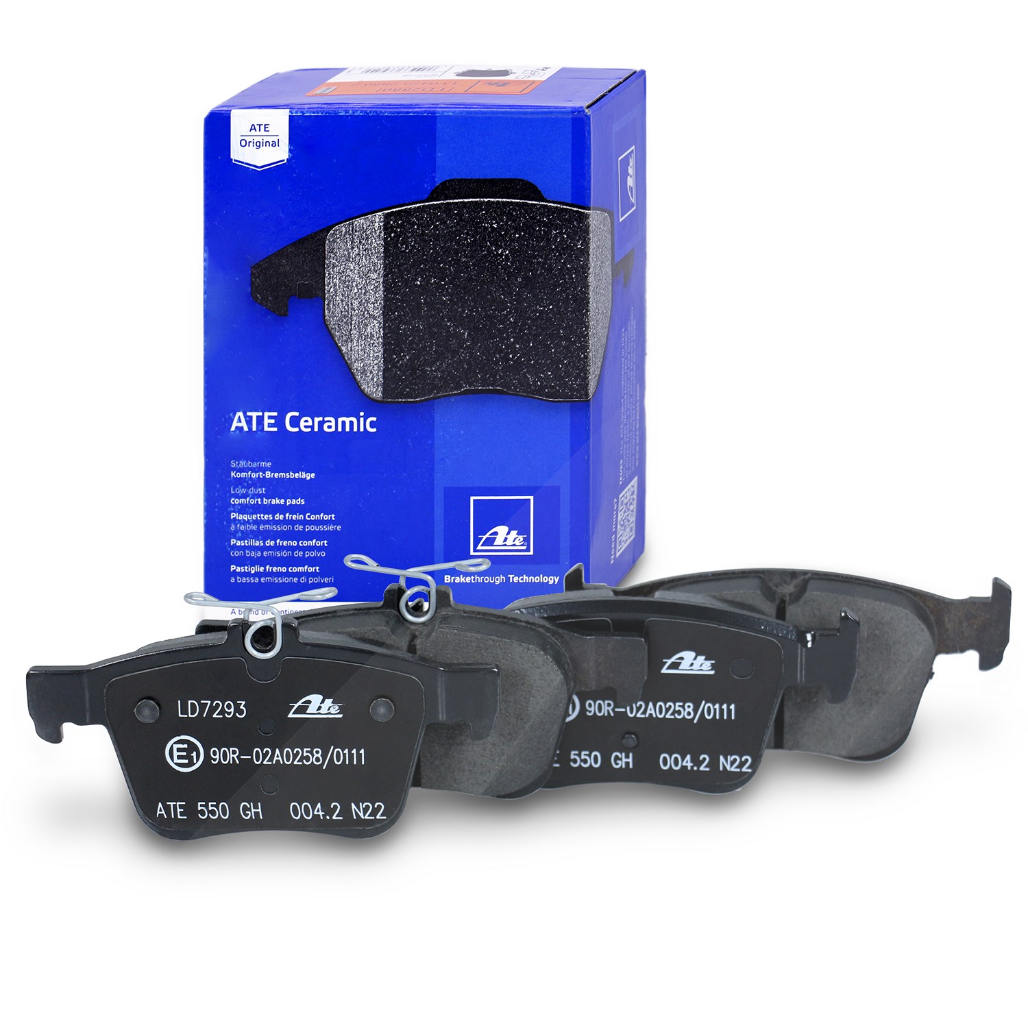 Ate CERAMIC Bremsbelagsatz hinten [Hersteller-Nr. 13.0470-7293.2] für Audi, Cupra, Skoda, Seat, VW