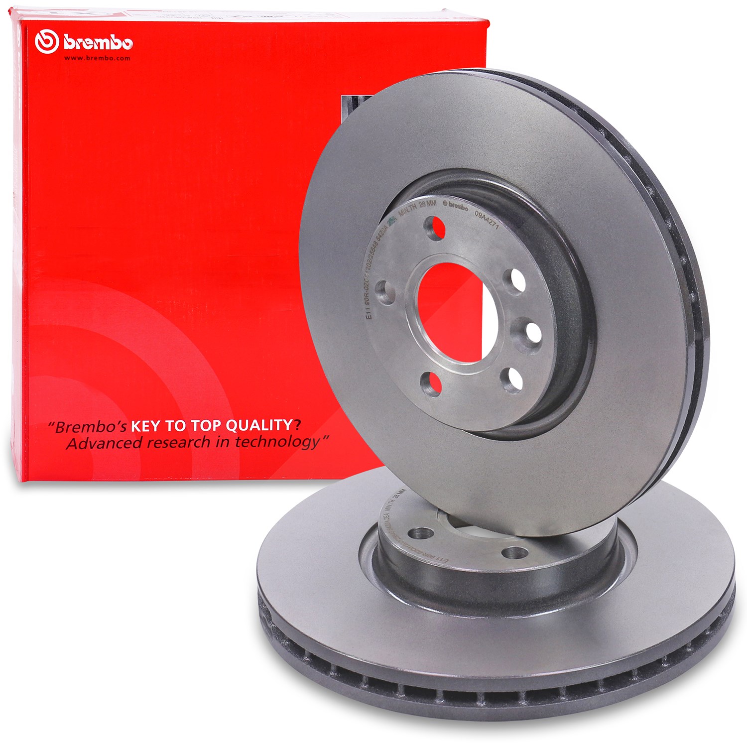 Brembo Coated Disc Bremsscheibe Vorne Belüftet [Hersteller-Nr. 09.A427.11] für Land Rover, Ford, Volvo