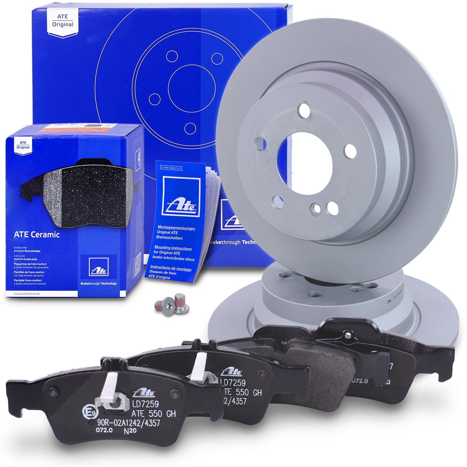 Ate Bremsscheiben+Ceramic Beläge Hinten Voll [Hersteller-Nr. 10696599] für Mercedes-Benz