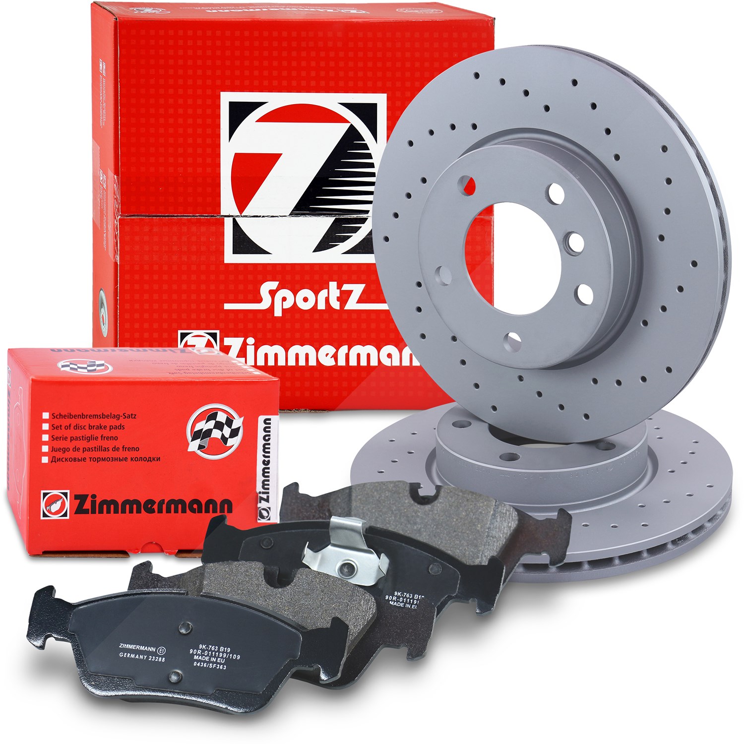 Zimmermann SPORT-Scheiben + Beläge Vorne Belüftet [Hersteller-Nr. 10697570] für BMW