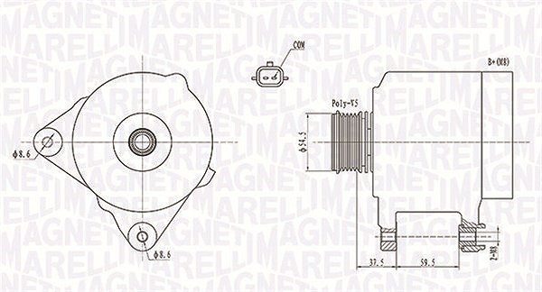 Magneti Marelli Generator [Hersteller-Nr. 063731860010] für Renault