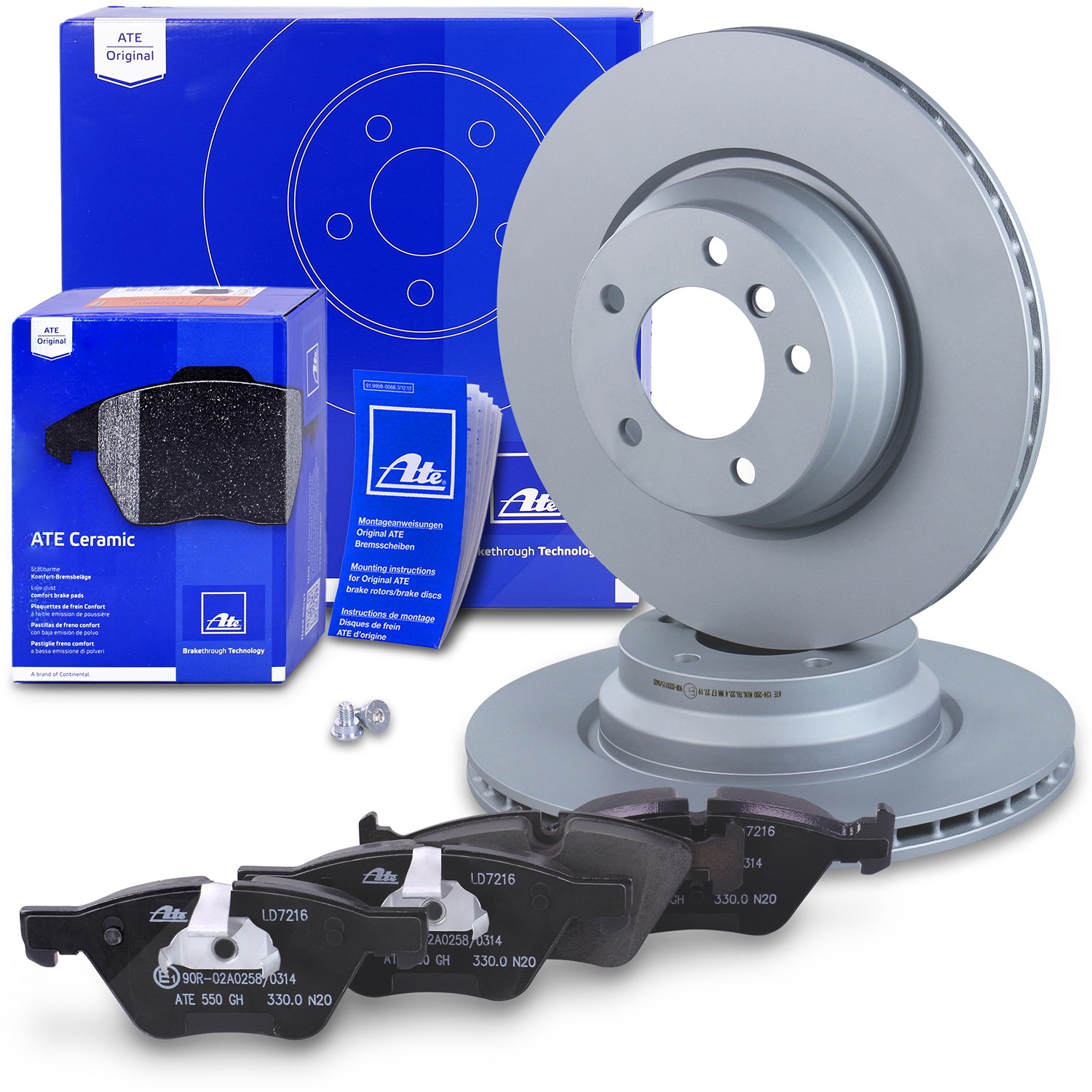 Ate Bremsscheiben+Ceramic Beläge Vorne Belüftet [Hersteller-Nr. 10696658] für BMW