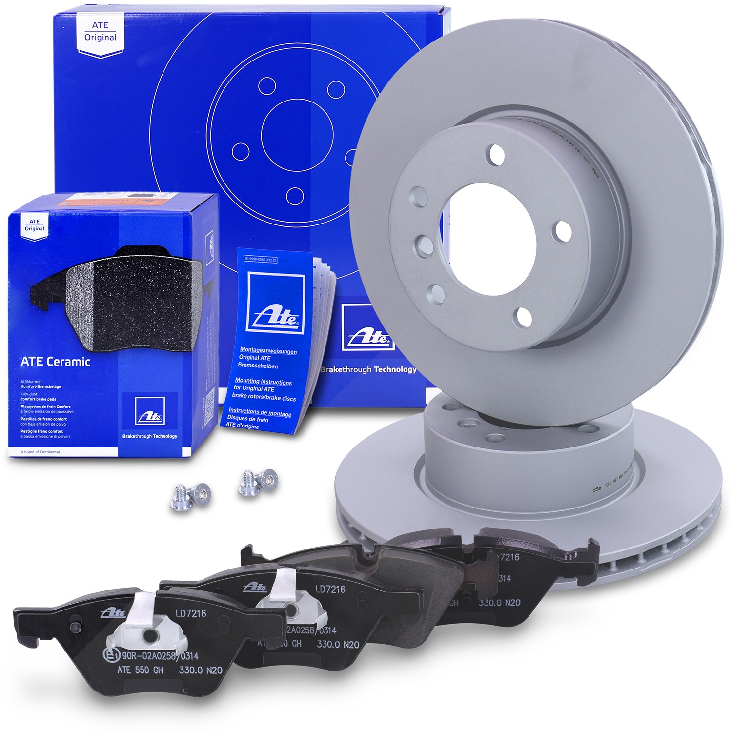 Ate Bremsscheiben+Ceramic Beläge Vorne Belüftet [Hersteller-Nr. 10698888] für BMW