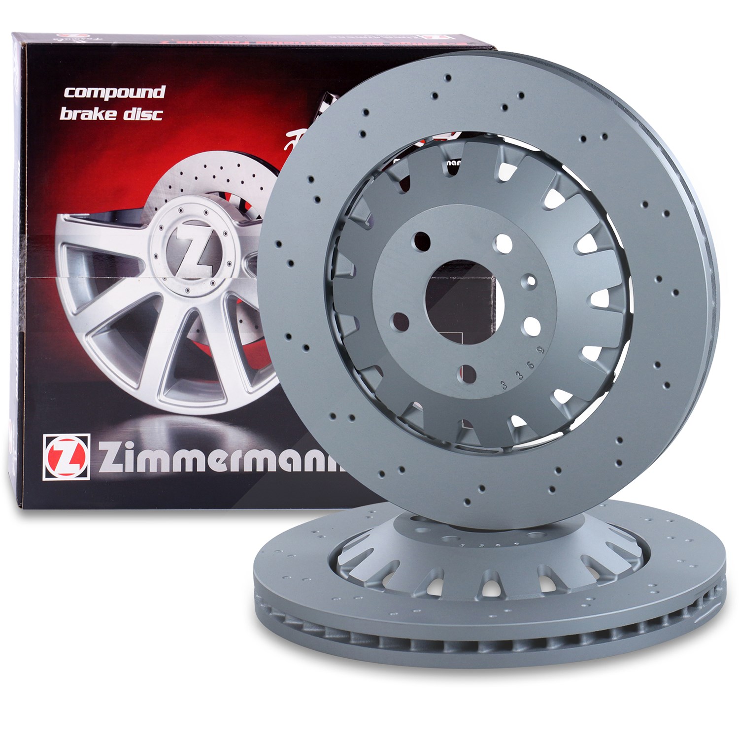 Zimmermann 2x Bremsscheibe FormulaZ Vorne Belüftet [Hersteller-Nr. 40197089] für Audi