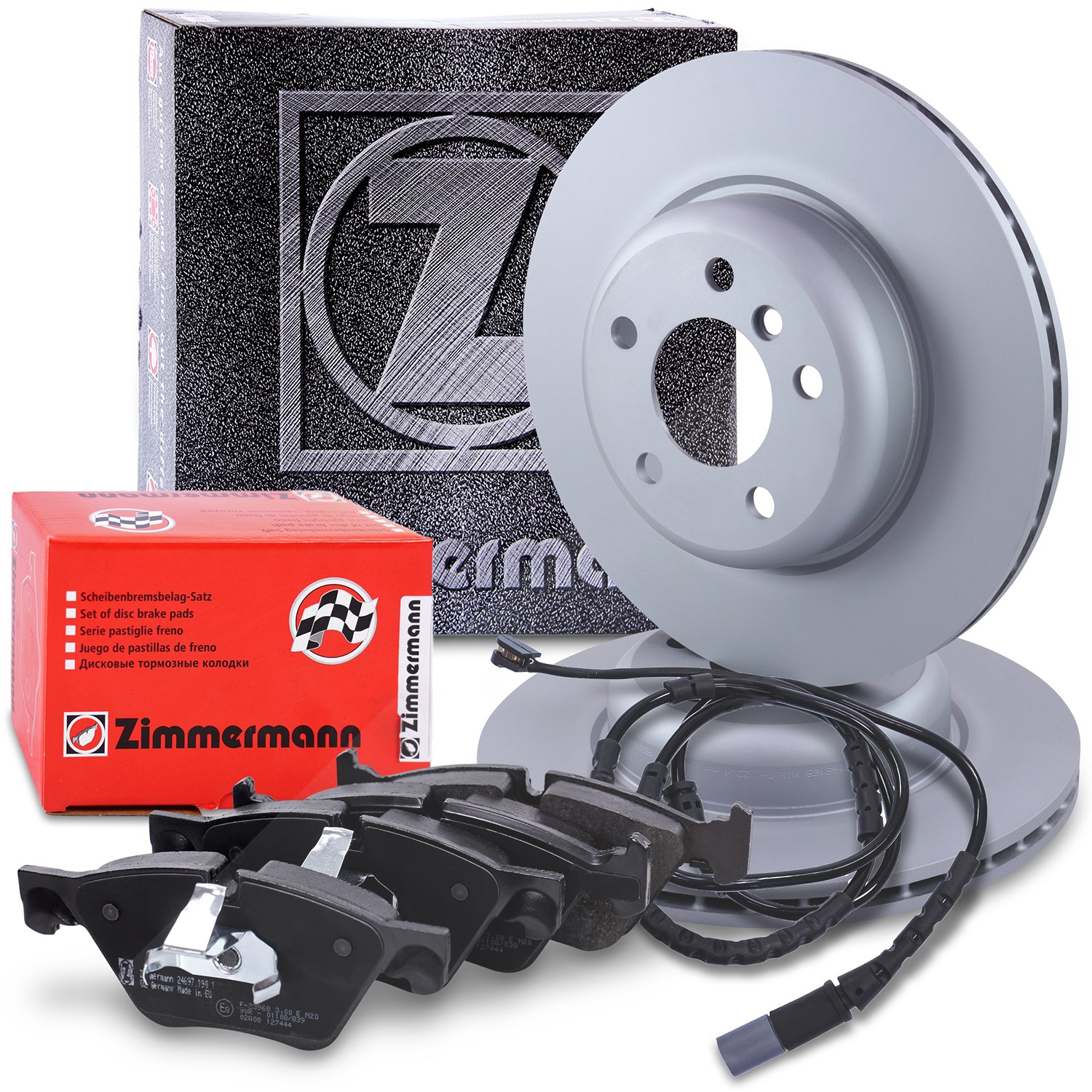 Zimmermann Bremsscheiben+Beläge +VWK Vorne Belüftet [Hersteller-Nr. 40197090] für BMW