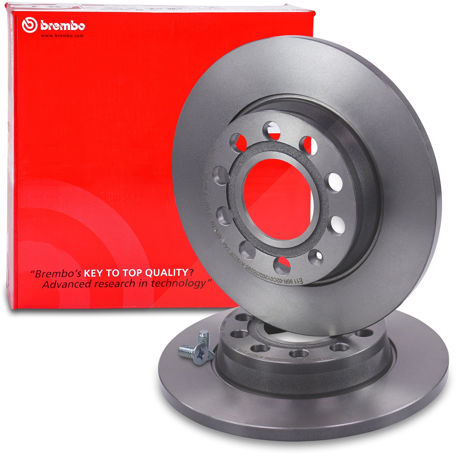 Brembo Bremsscheibe voll hinten [Hersteller-Nr. 08.9918.21] für VW, Seat, Audi