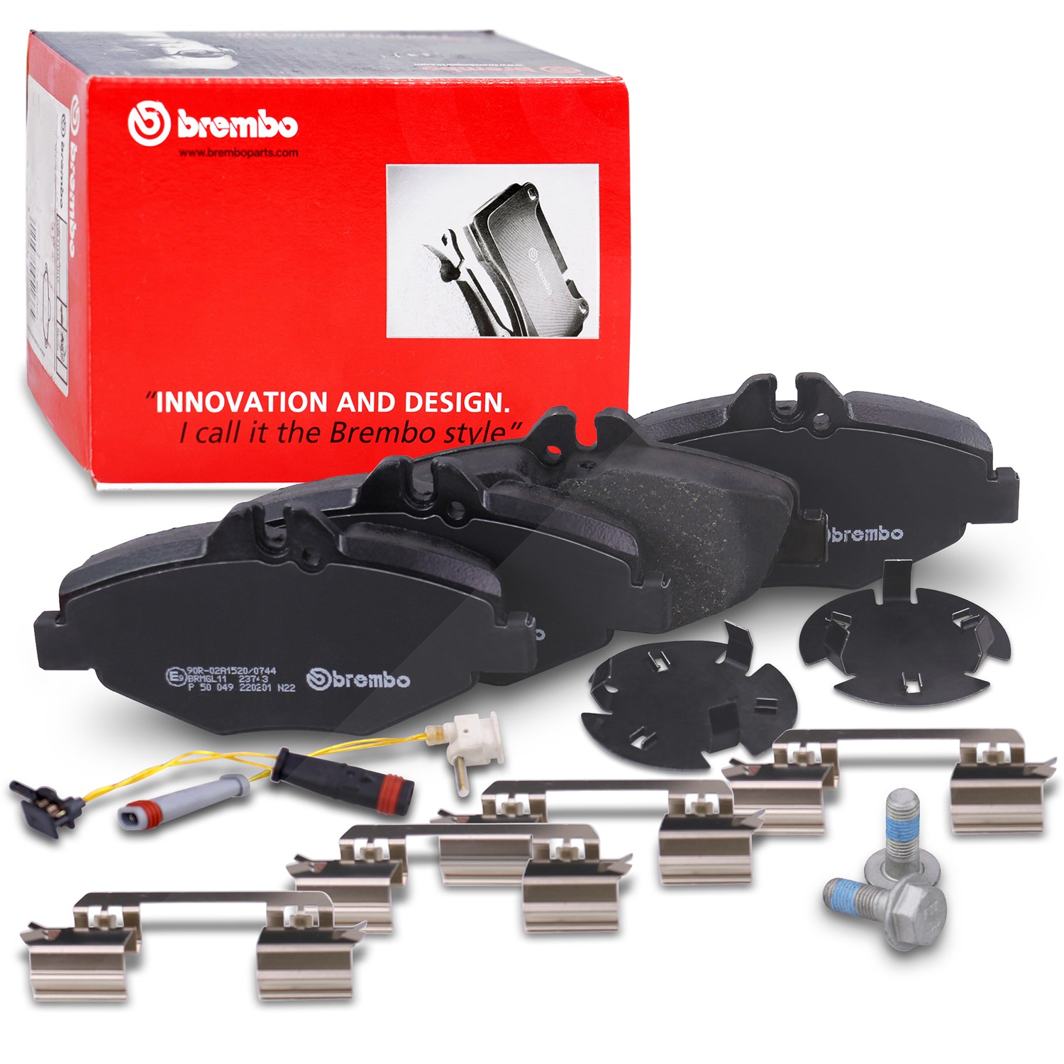 Brembo Bremsbelagsatz mit Warnkontakt vorne [Hersteller-Nr. P50049] für Mercedes-Benz