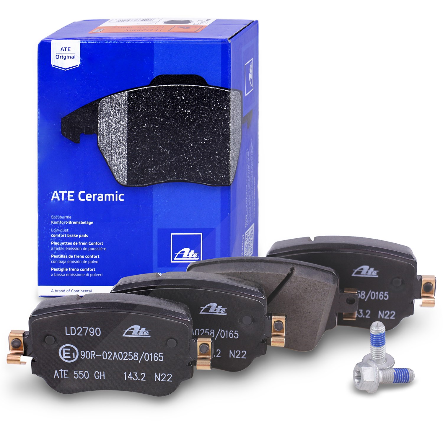 Ate CERAMIC Bremsbelagsatz hinten [Hersteller-Nr. 13.0470-2790.2] für Seat, Skoda, Audi, VW
