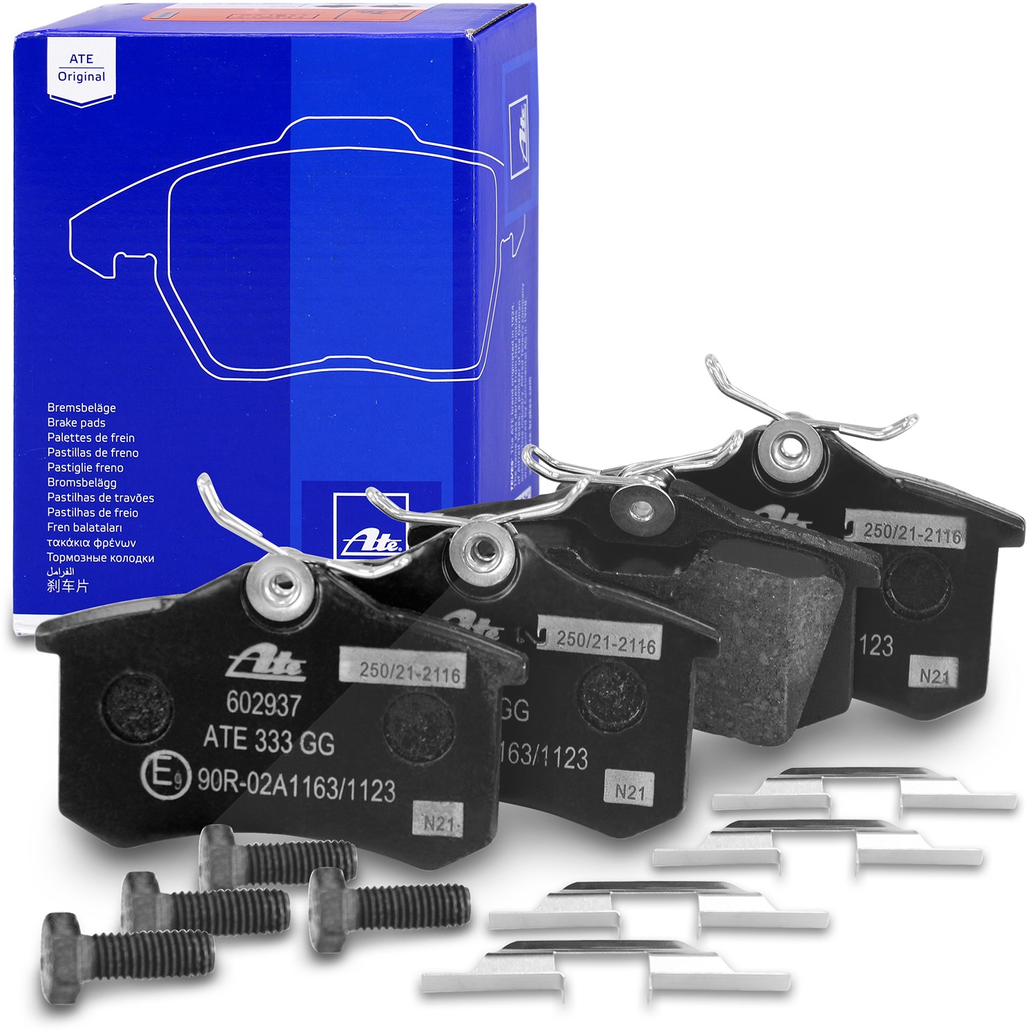 Ate Bremsbelagsatz hinten [Hersteller-Nr. 13.0460-2937.2] für Audi, Seat, VW, Skoda, Peugeot