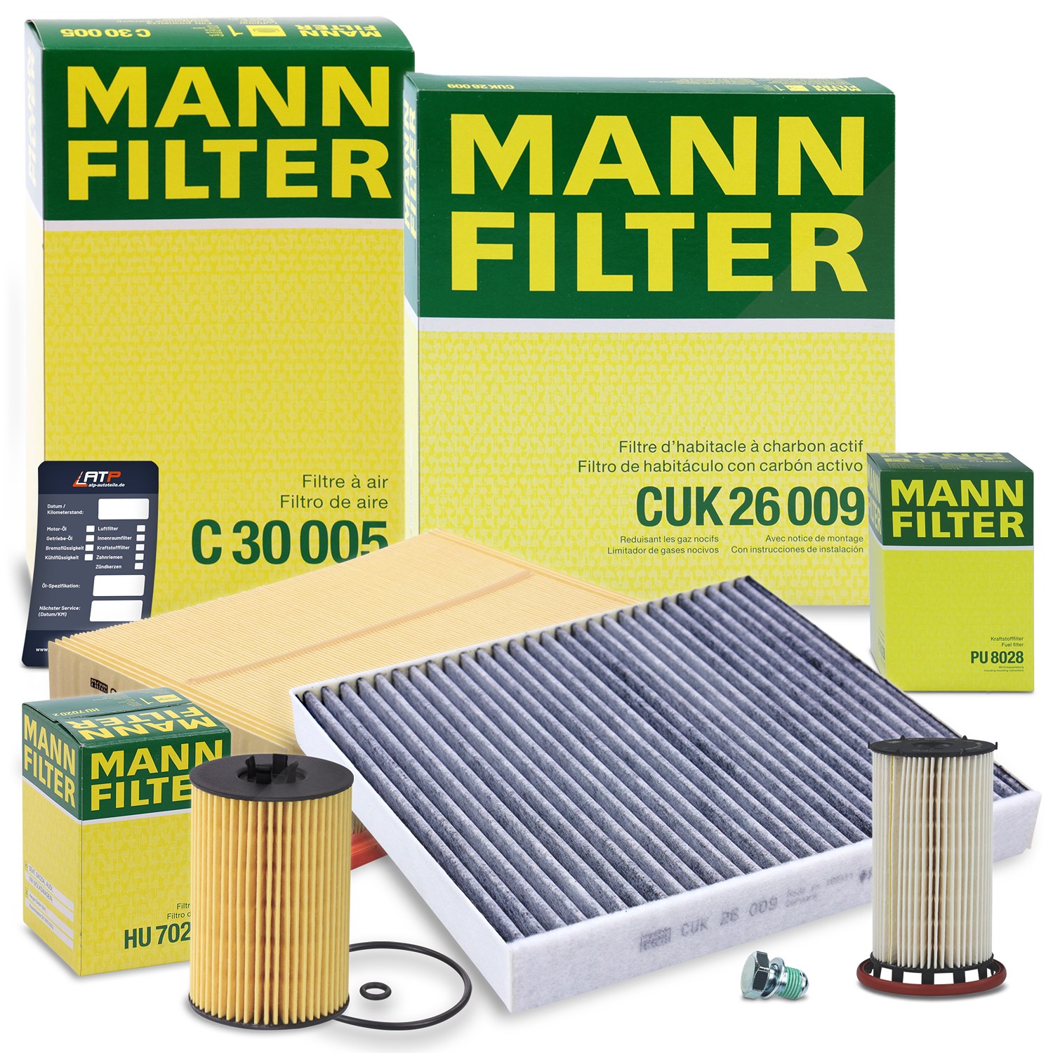 Mann-filter Inspektionspaket Set B [Hersteller-Nr. 40511110] für Seat, Skoda, Audi, VW