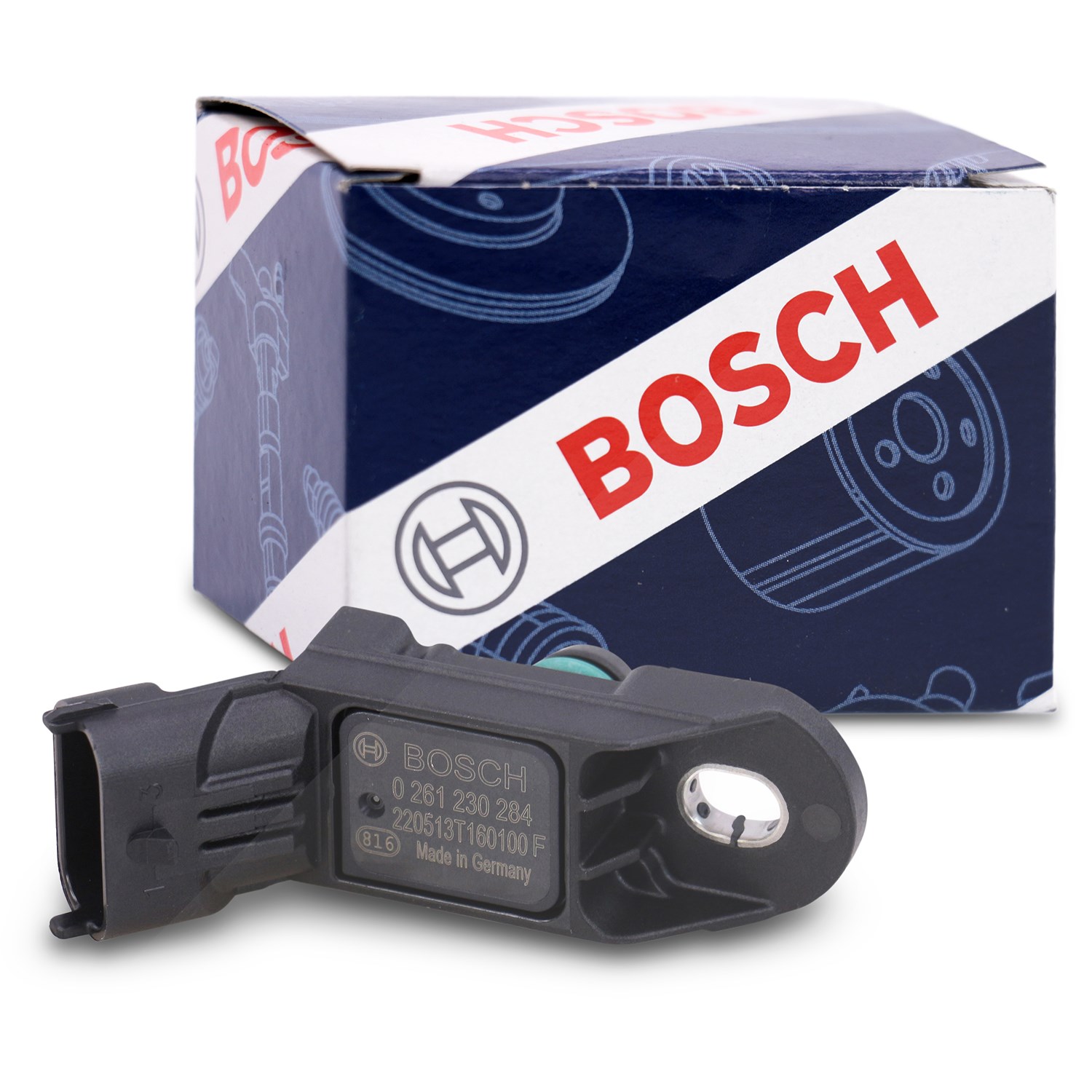 Bosch Sensor, Ladedruck [Hersteller-Nr. 0261230284] für Renault, Alfa Romeo, Ford, Suzuki, Opel, Vauxhall, Fiat, Ferrari, Lancia, Nissan, Abarth