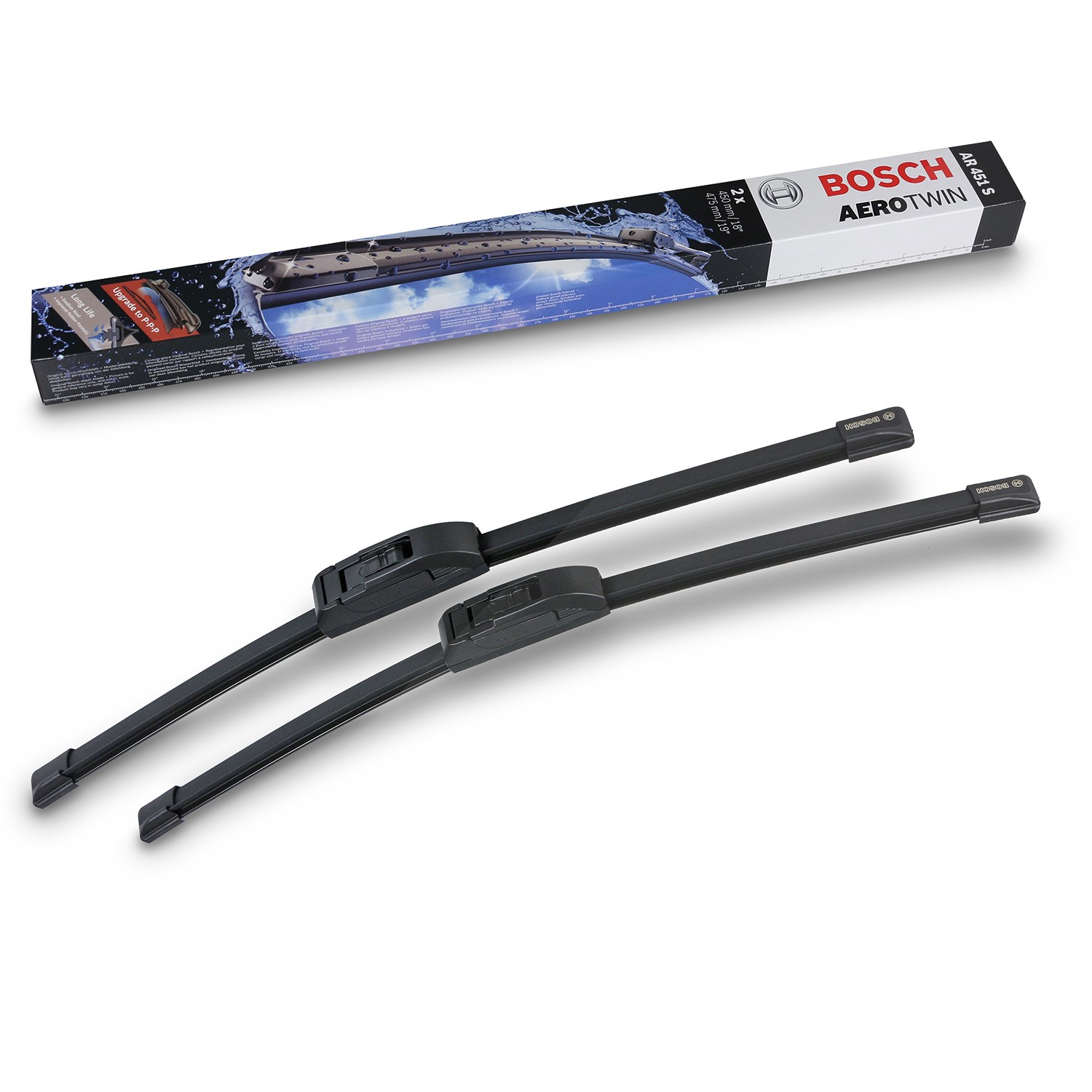 Bosch Wischerblatt Aerotwin Retrofit AR451S vorne [Hersteller-Nr. 3397014076] für Abarth, Mini, Mazda, Fiat