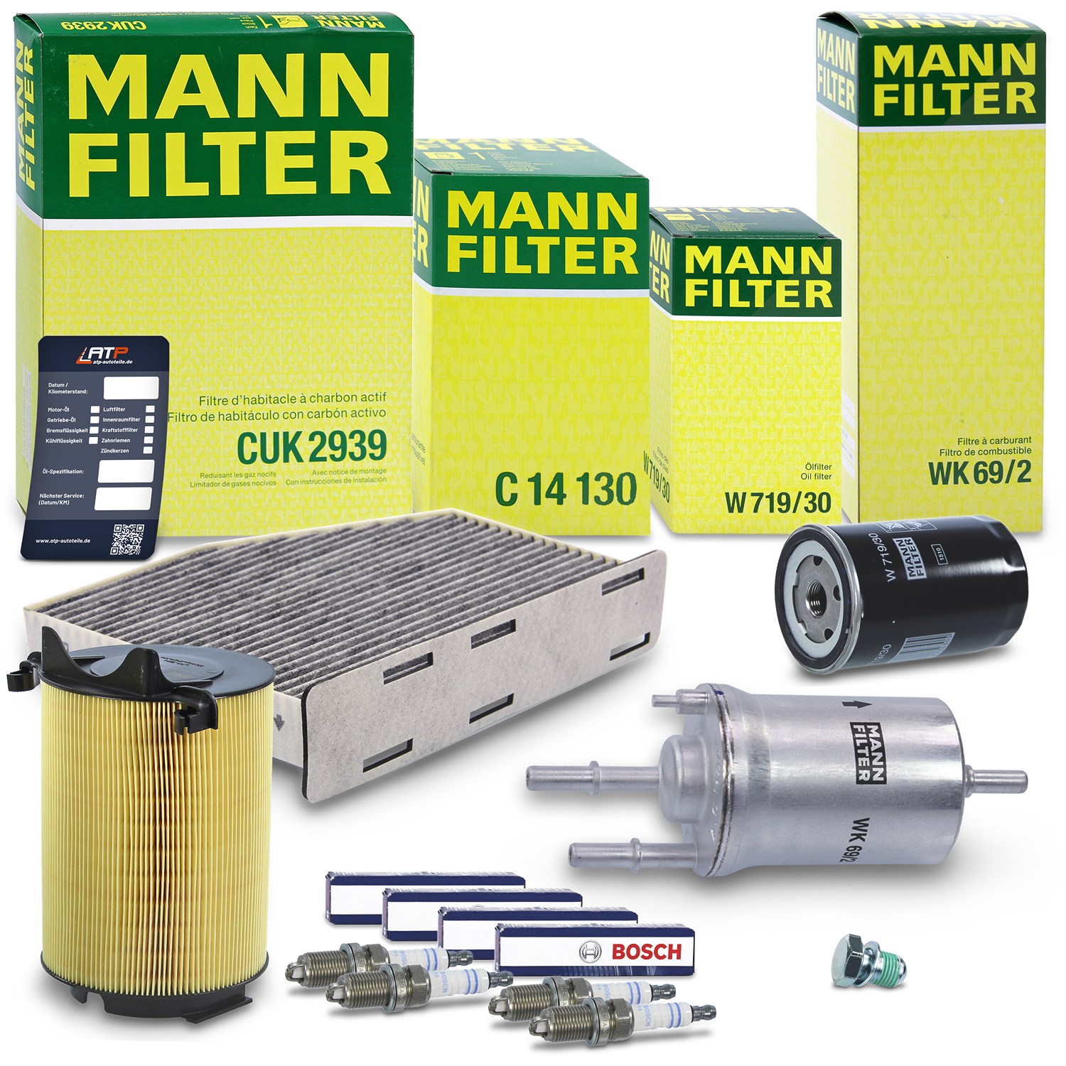 Mann-filter Inspektionspaket Filtersatz SET D [Hersteller-Nr. 10491739] für VW, Audi, Seat, Skoda