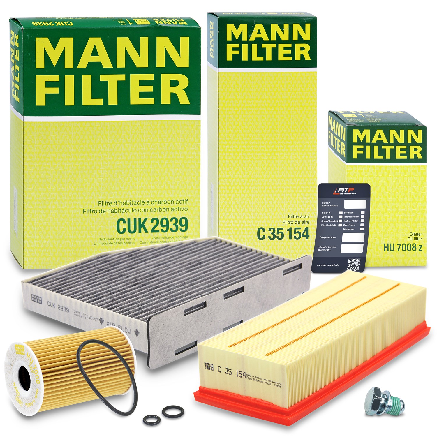 Mann-filter Inspektionspaket Filtersatz SET A [Hersteller-Nr. 10492406] für VW, Skoda, Audi, Seat