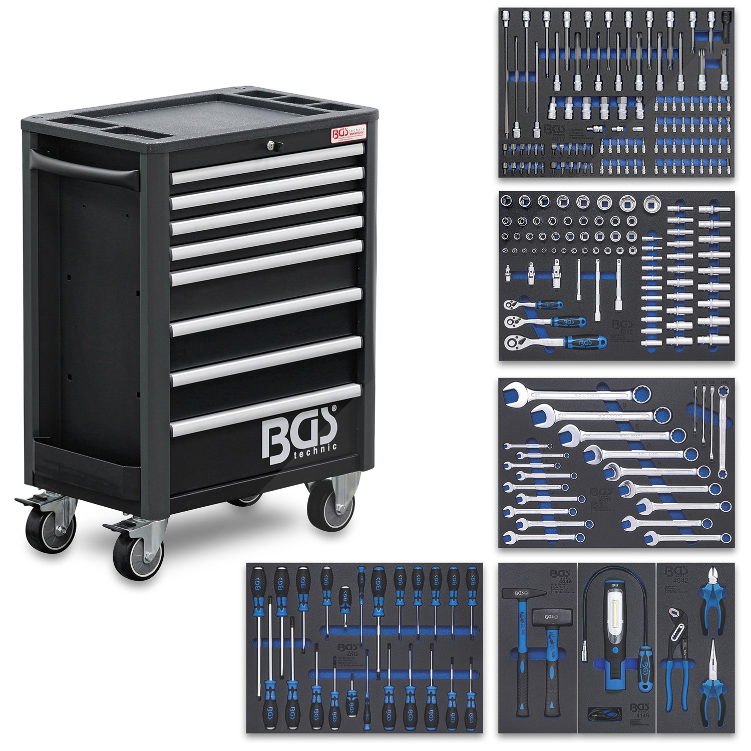 Bgs Werkzeugwagen Profi Standard komplett 234-tlg [Hersteller-Nr. 4113]
