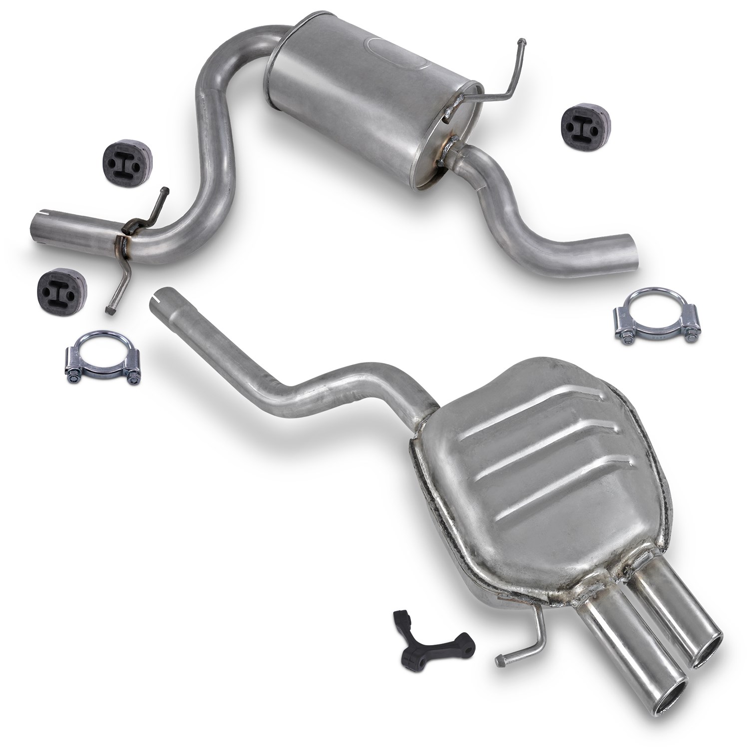 Bestprice Set Schalldämpfer + Montagematerial [Hersteller-Nr. 40668629] für VW, Skoda