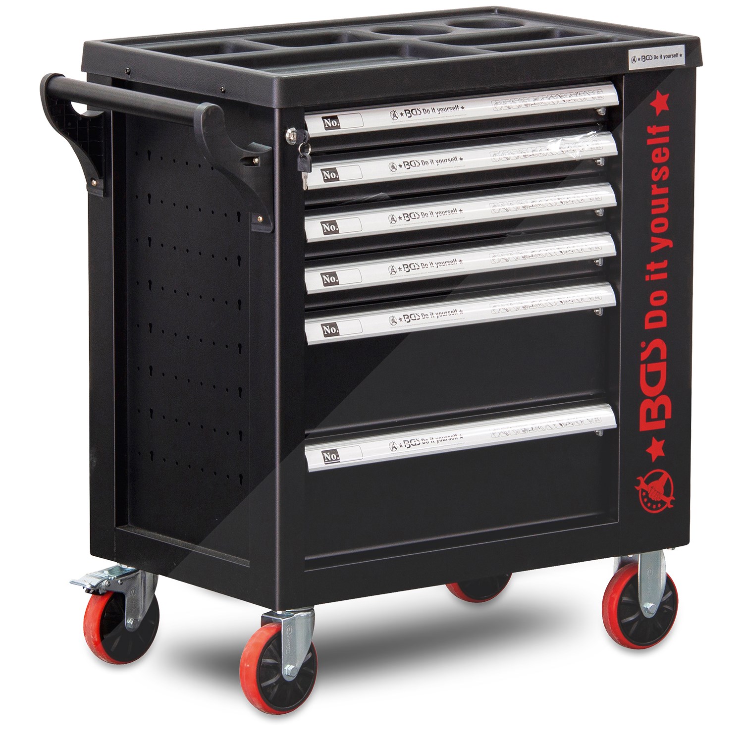 Bgs Do It Yourself Werkzeugwagen leer, 6 Schublade, 1 Seitentür [Hersteller-Nr. 6055-1]