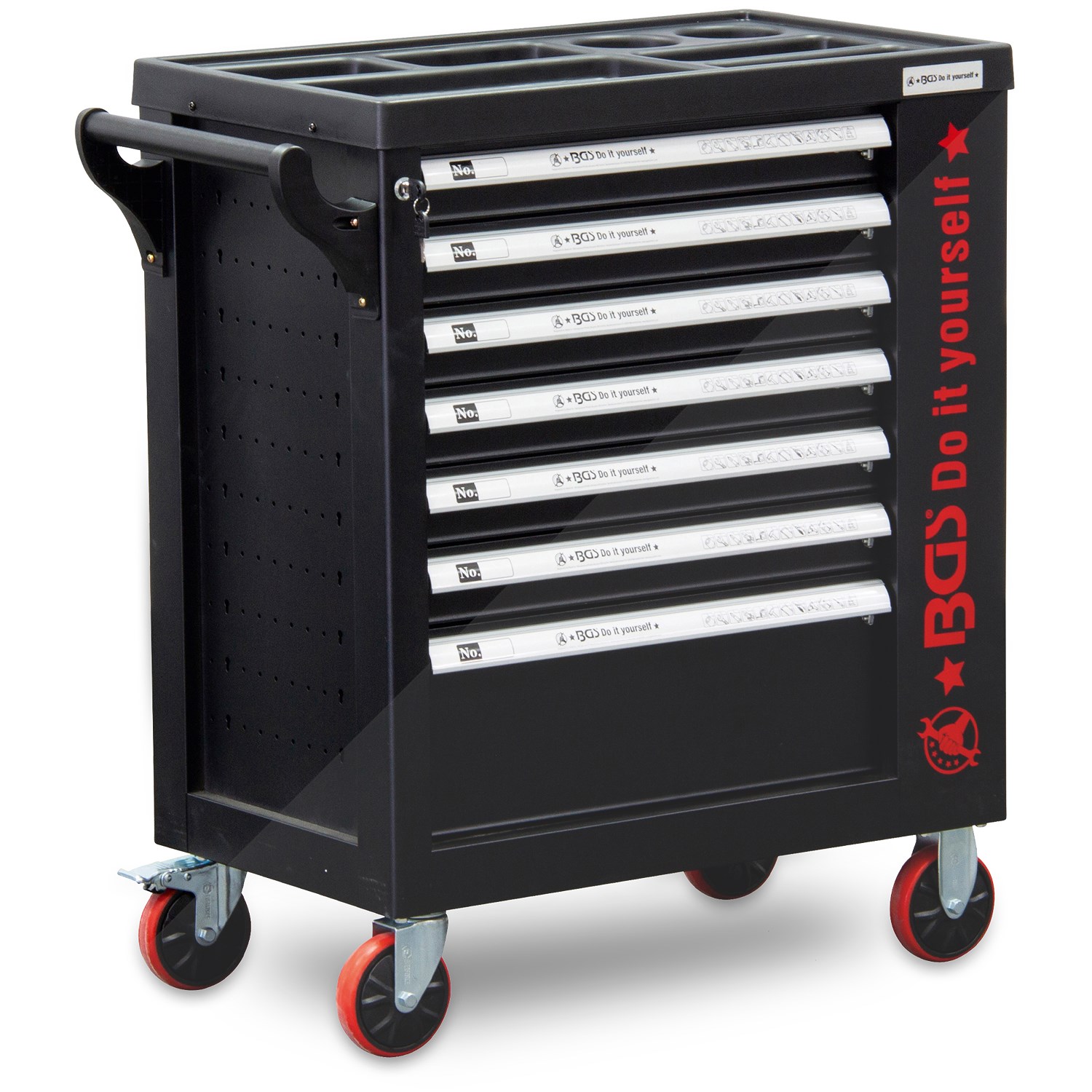 Bgs Do It Yourself Werkzeugwagen leer, 7 Schubladen, 1 Seitentür [Hersteller-Nr. 6058-1]