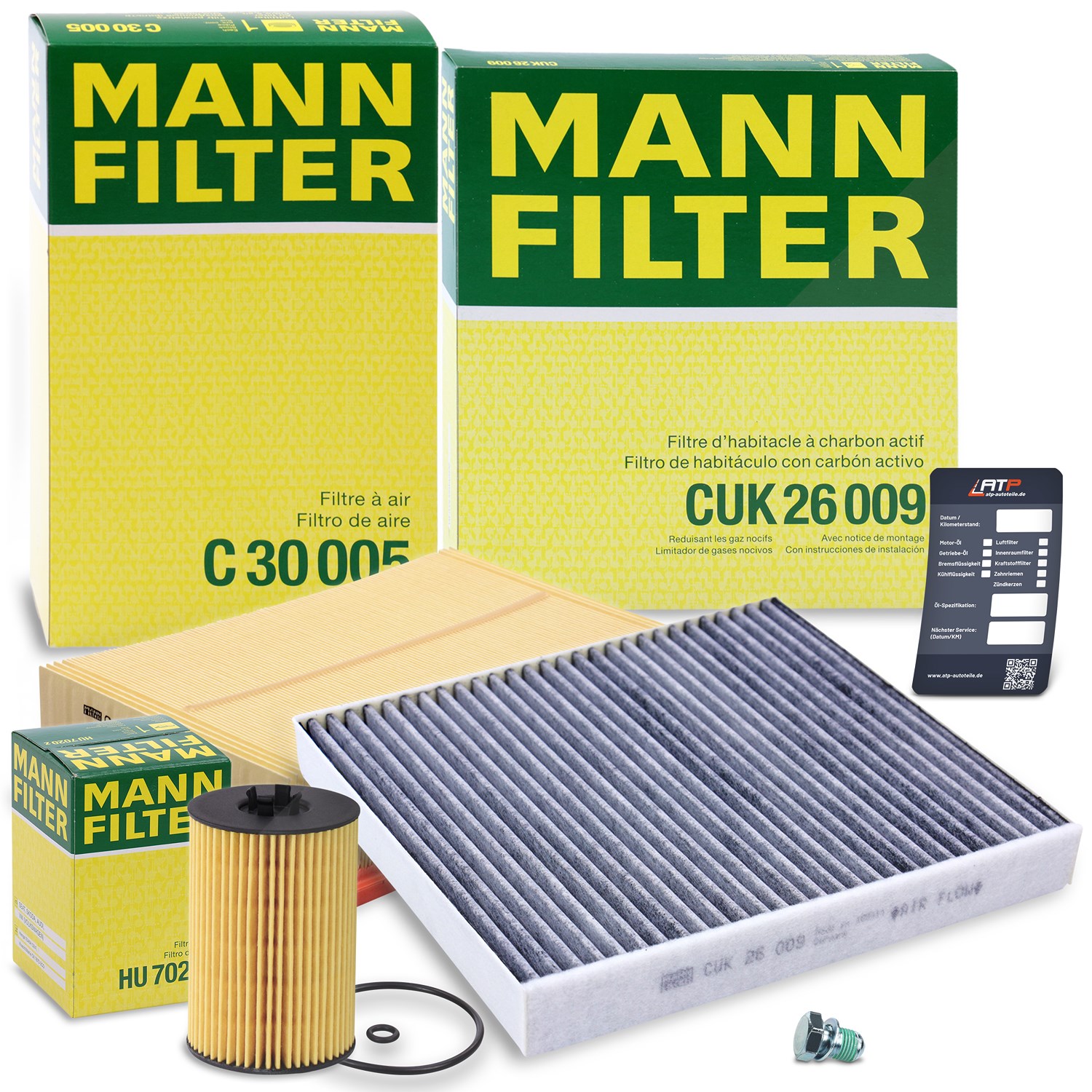 Mann-filter Inspektionspaket Set A [Hersteller-Nr. 40511104] für Seat, Audi, Skoda, VW