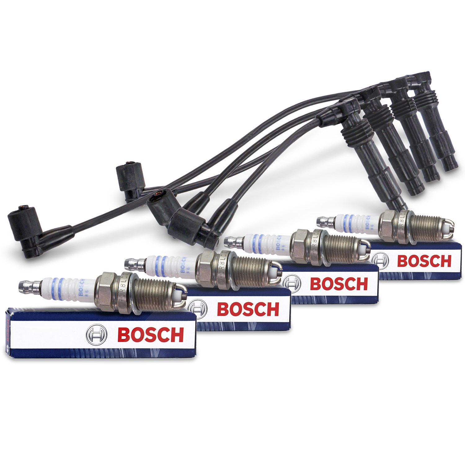 Bestprice Zündkabelsatz+ 4x Zündkerze [Hersteller-Nr. 31467633] für Opel