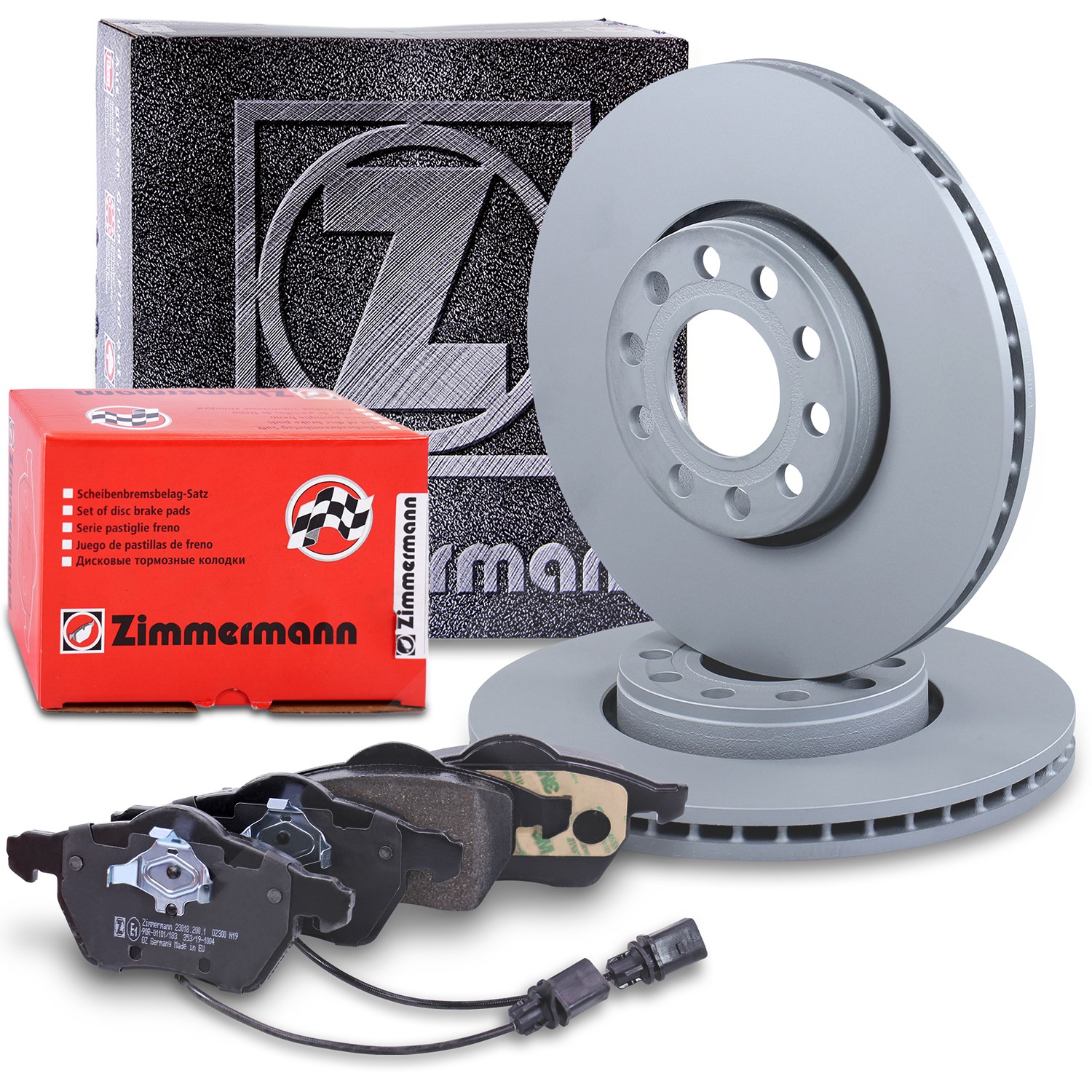Zimmermann Bremsscheiben + Bremsbeläge Vorderachse [Hersteller-Nr. 10697705] für Skoda, VW