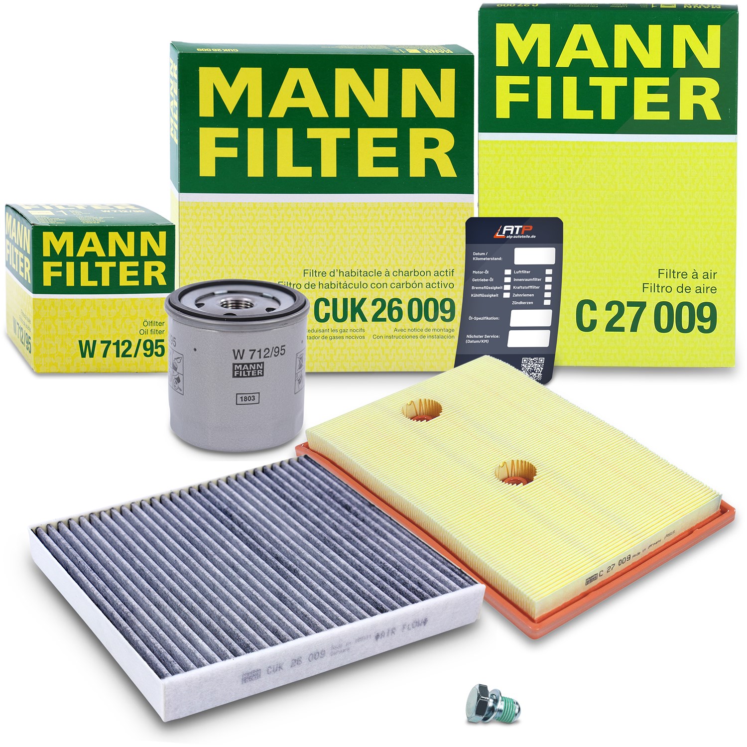Mann-filter Inspektionspaket Filtersatz SET A [Hersteller-Nr. 10492729] für Seat, Skoda, VW, Audi, Cupra