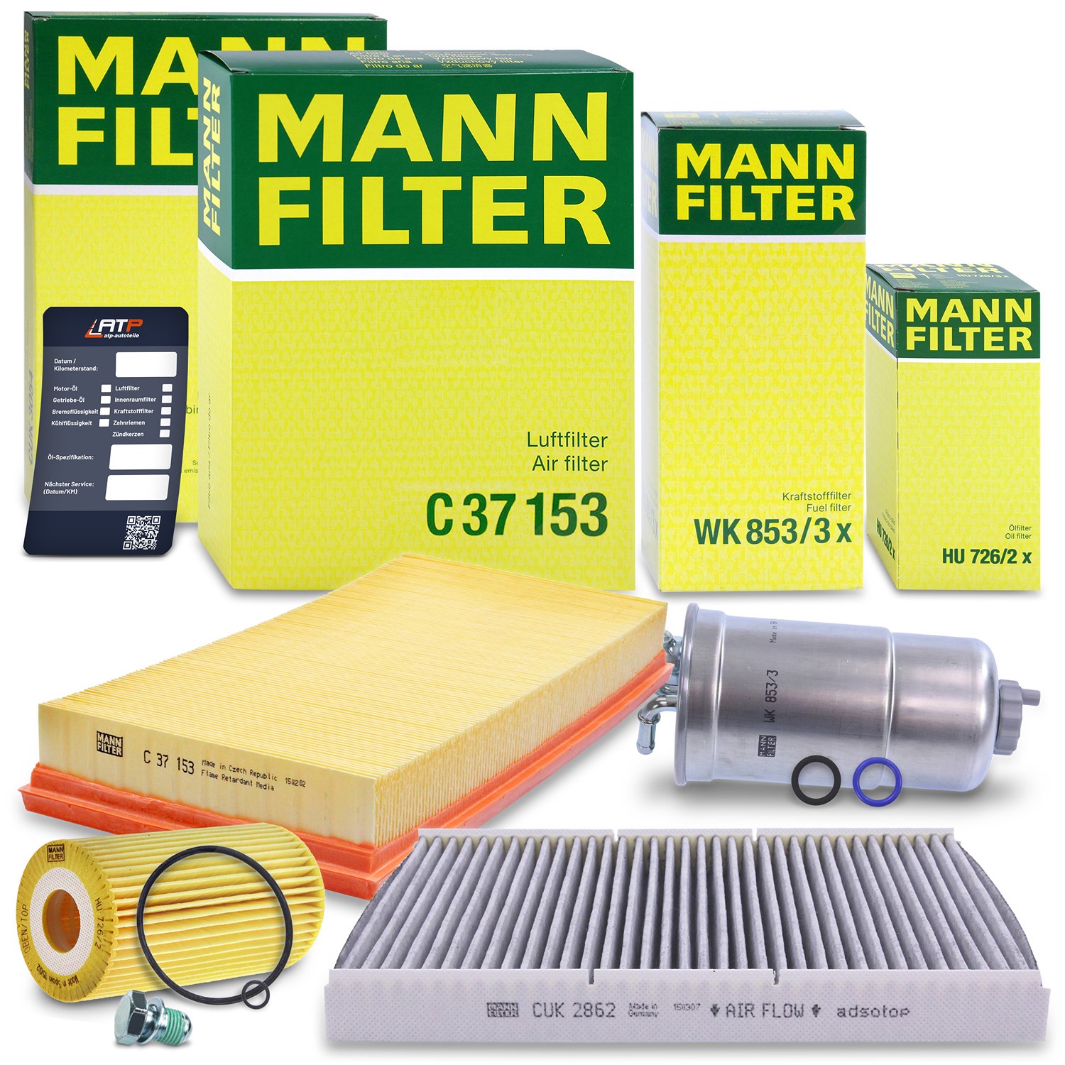 Mann-filter Inspektionspaket Filtersatz SET B [Hersteller-Nr. 10490941] für Audi, Skoda, VW
