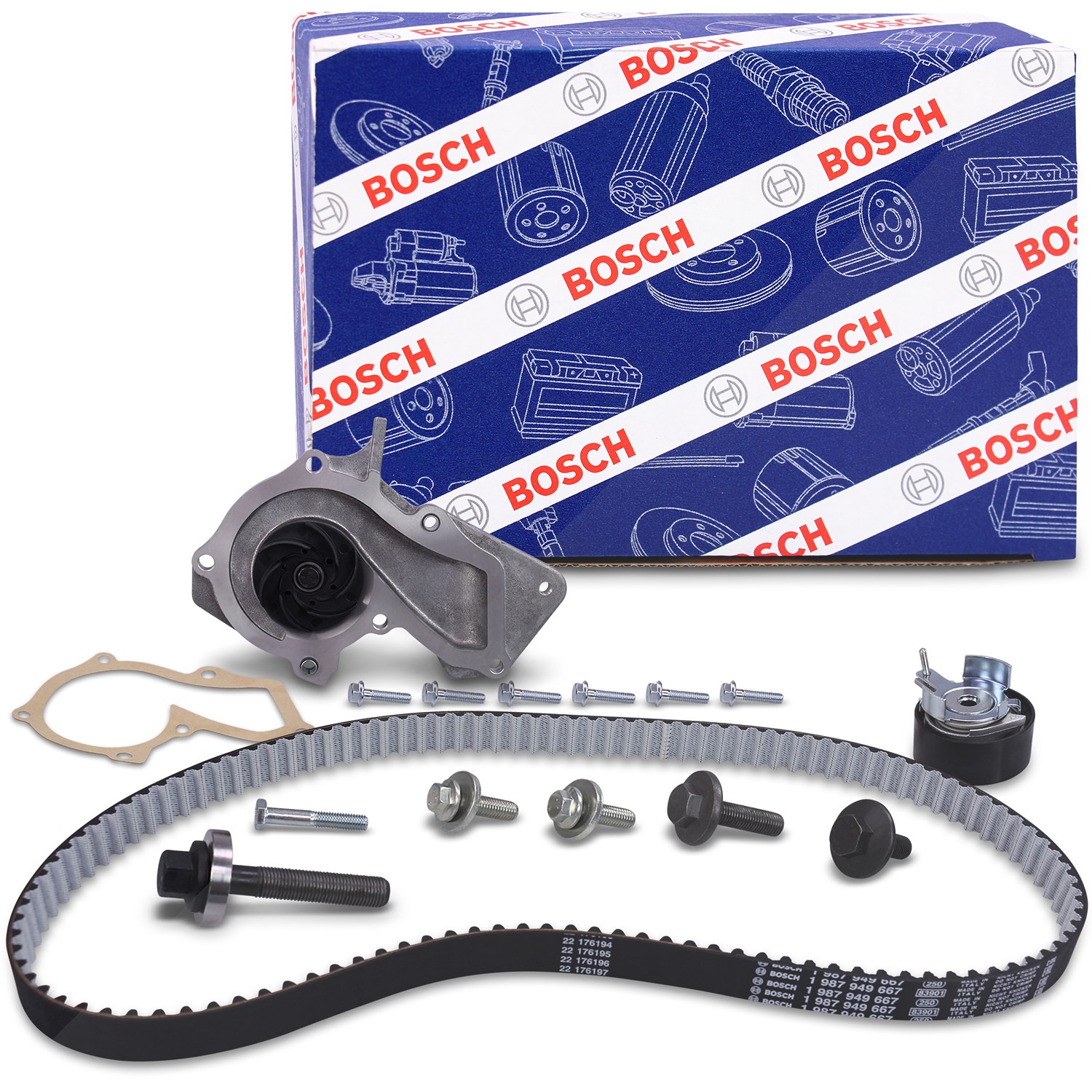 Bosch Wasserpumpe + Zahnriemensatz [Hersteller-Nr. 1987946953] für Ford, Mazda, Volvo
