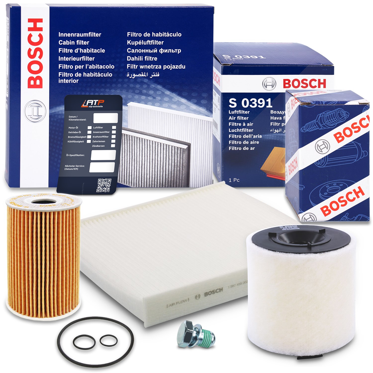 Bosch Inspektionspaket Filtersatz SET A [Hersteller-Nr. 10493158] für Skoda, Audi, VW, Seat