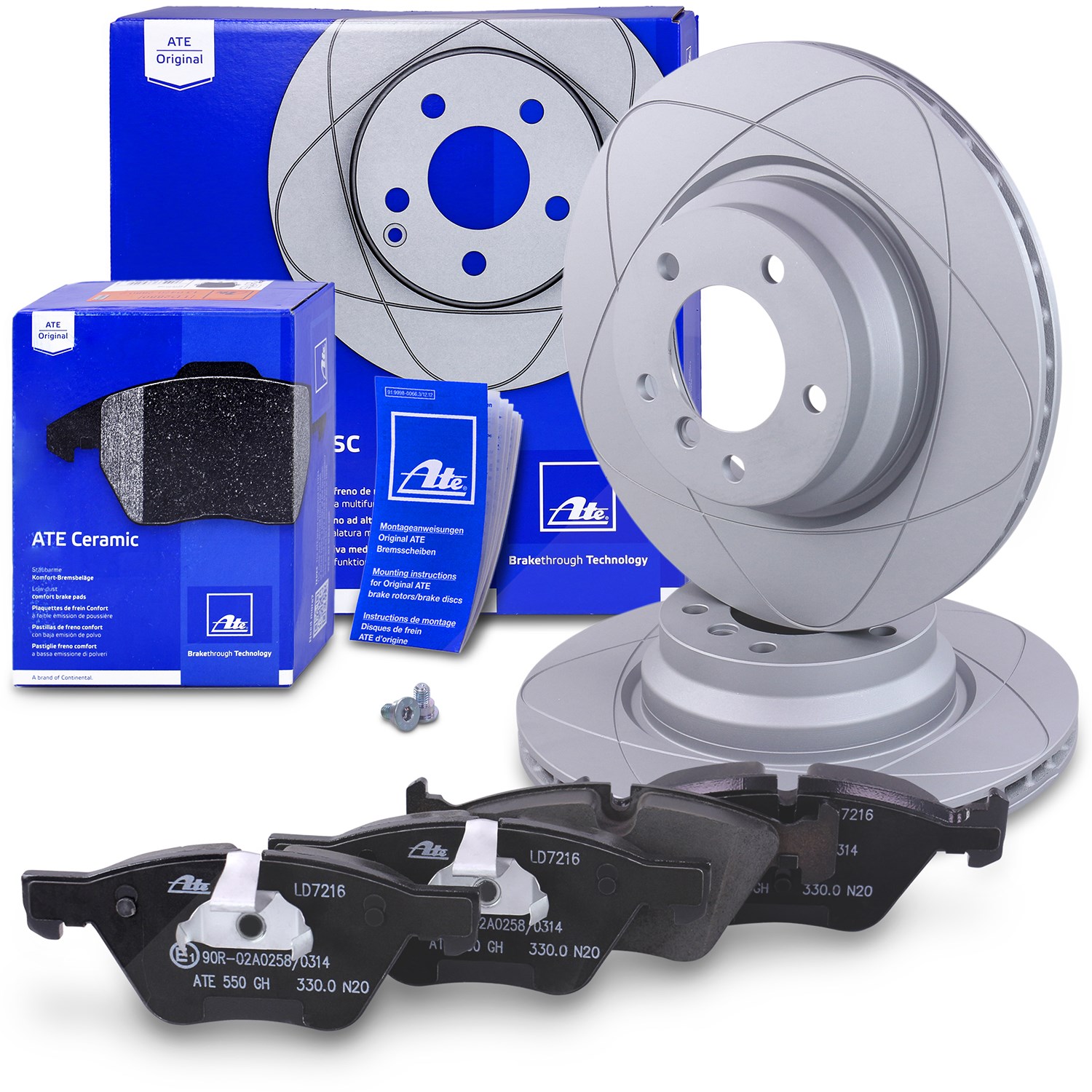 Ate POWERDISC Bremsscheiben +CERAMIC Bremsbeläge vorne [Hersteller-Nr. 10698444] für BMW