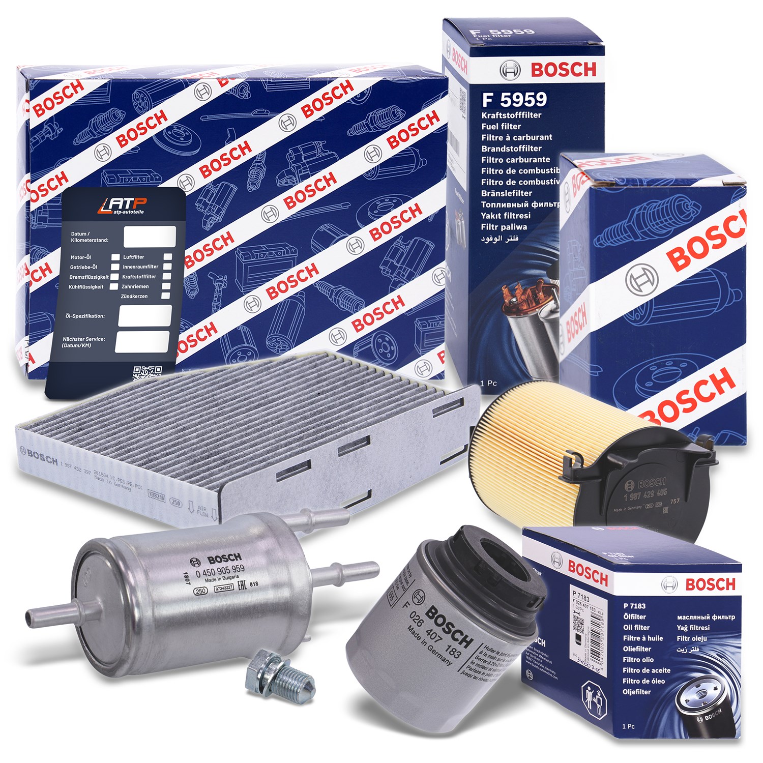 Bosch Inspektionspaket Filtersatz SET B [Hersteller-Nr. 10493504] für Skoda, Audi, Seat, VW