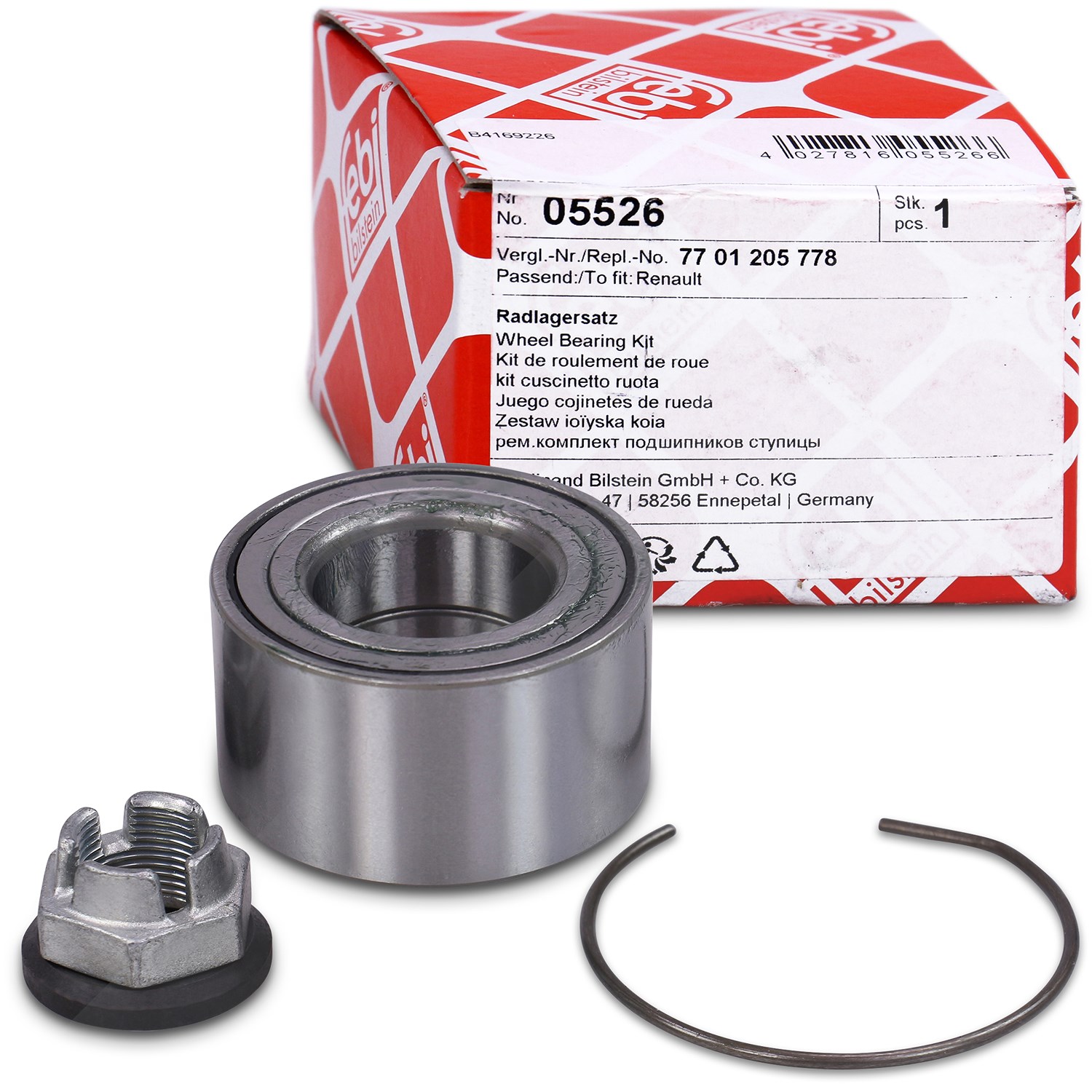 Febi Bilstein Radlagersatz vorne [Hersteller-Nr. 05526] für Dacia, Renault