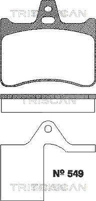 Triscan Bremsbeläge hinten (Satz) [Hersteller-Nr. 811038004] für Citroën