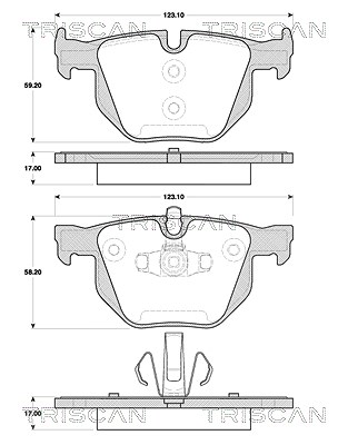 Triscan Bremsbelagsatz, Scheibenbremse [Hersteller-Nr. 811011030] für BMW