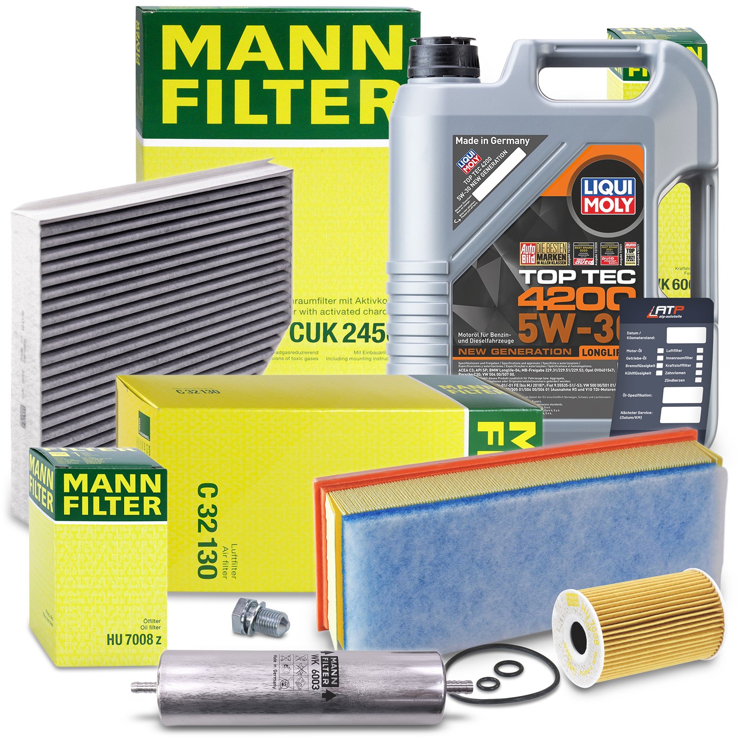 Mann-filter Inspektionspaket B+ 5l 5W-30 Motoröl [Hersteller-Nr. 40511284] für Audi