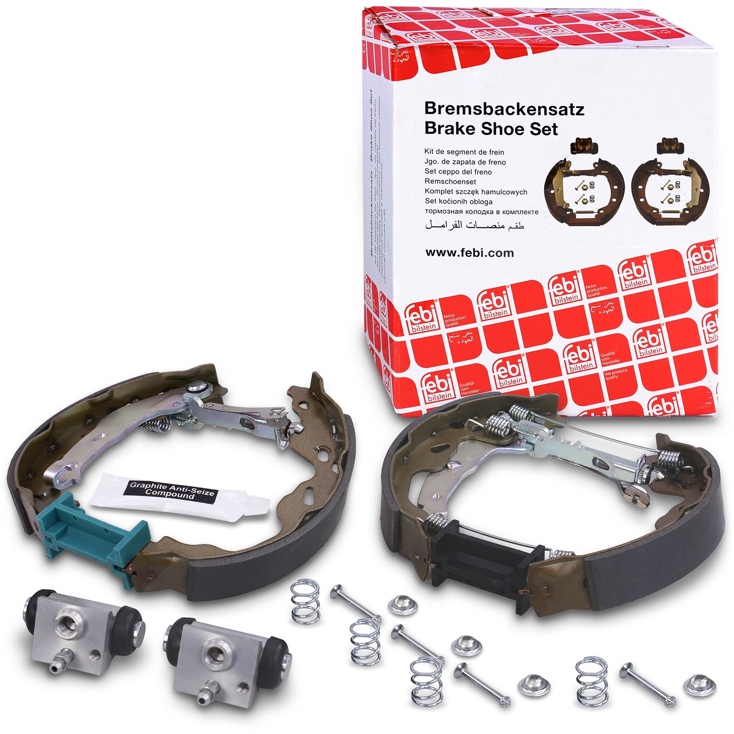 Febi Bilstein Bremsbackensatz Trommelbremse hinten [Hersteller-Nr. 37534] für Peugeot, Toyota, Citroën
