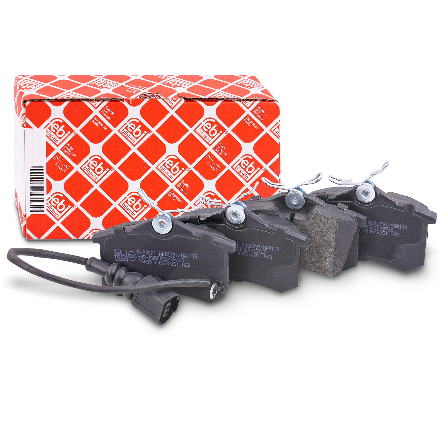 Febi Bilstein Bremsbelagsatz mit Warnkontakt hinten [Hersteller-Nr. 16639] für Seat, VW