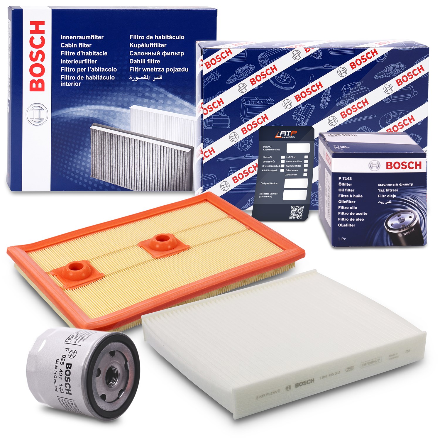 Bosch Inspektionspaket Filtersatz SET A [Hersteller-Nr. 10493160] für VW, Seat, Skoda, Audi