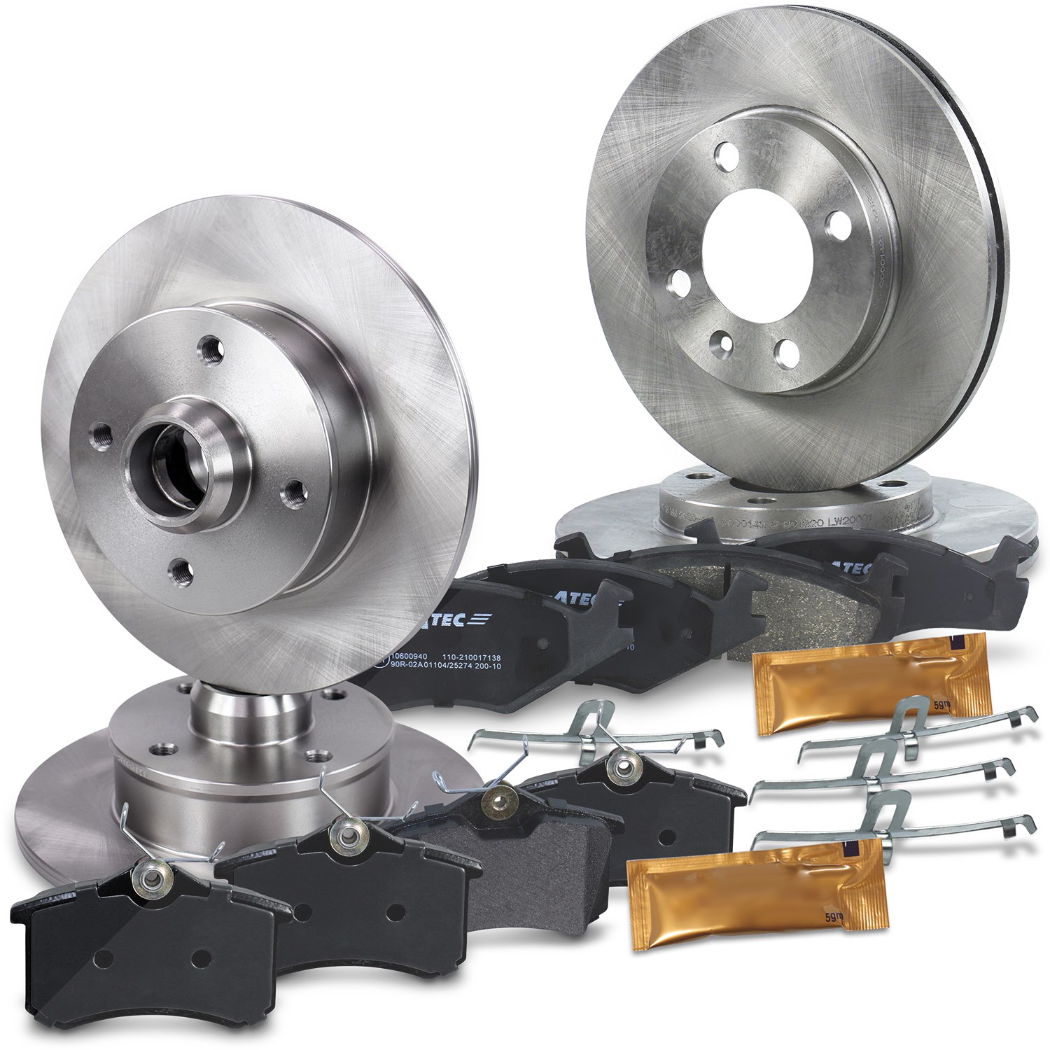 Bestprice Bremsscheiben + Bremsbeläge Vorne + Hinten [Hersteller-Nr. 10603757] für VW