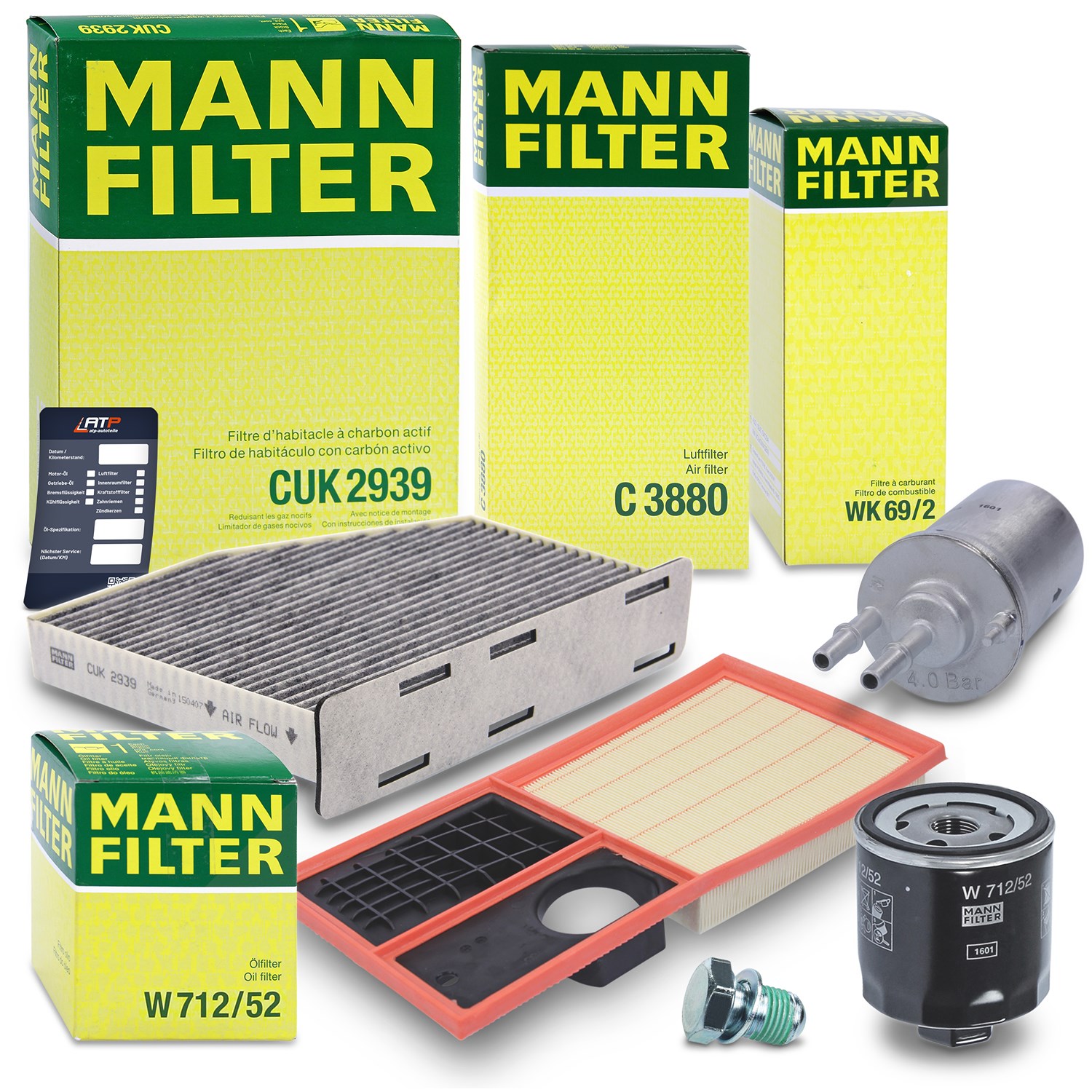 Mann-filter Inspektionspaket Filtersatz SET B [Hersteller-Nr. 10492365] für Seat, Skoda, VW