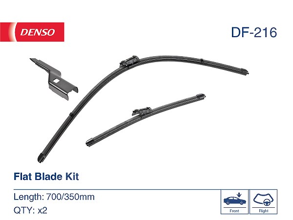 Denso Wischblatt Flat Blades 700/350Mm, Vorne, Stück Größe 2 Df-216 - Bild 4
