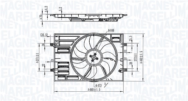 Magneti Marelli Lüfter, Motorkühlung [Hersteller-Nr. 069422828010] für Seat, VW, Audi, Skoda