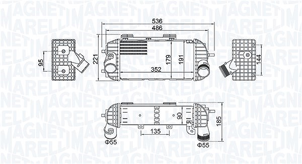 Magneti Marelli Ladeluftkühler [Hersteller-Nr. 351319205760] für Hyundai, Kia