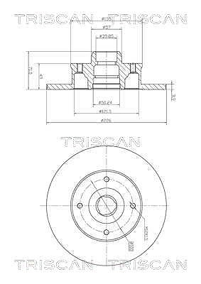 Triscan 1x Bremsscheibe [Hersteller-Nr. 812010104C] für Seat, VW