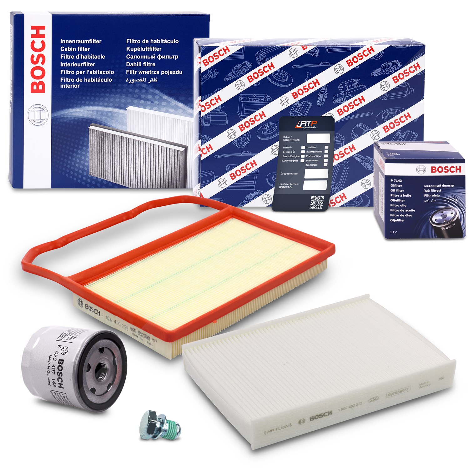 Bosch Inspektionspaket Filtersatz SET A [Hersteller-Nr. 10493516] für Skoda, Seat, VW